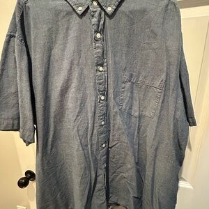 George Casual Denim Blue Button-Down Shirt
